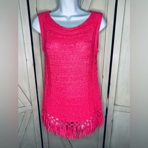 Luca Fringe Tank in Tiki Pink